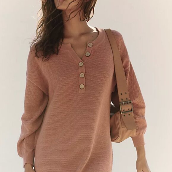 FP Beach Dresses & Skirts - Free People FP Beach Hailee Sweater Midi Dress NWT Small Aged Terracotta Cotton